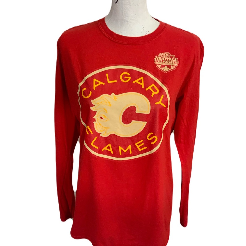 Fanatics Calgary Flames Heritage Classic Red Shirt with Logo